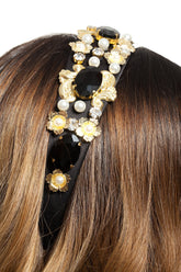 Bentita Aplicatii Perle si Pietre Negre